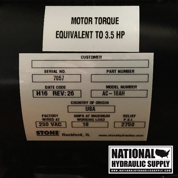 SPX Stone/Fenner AC-10AH Auto Hoist Power Unit