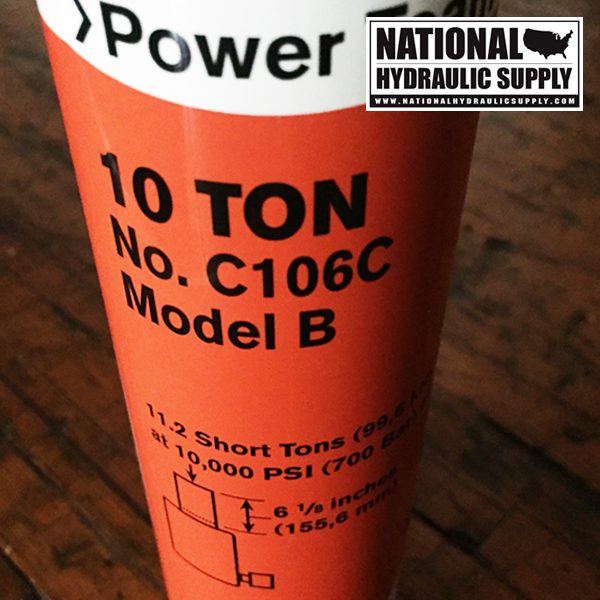 Power Team C106C. Single-Acting Hydraulic Cylinder.